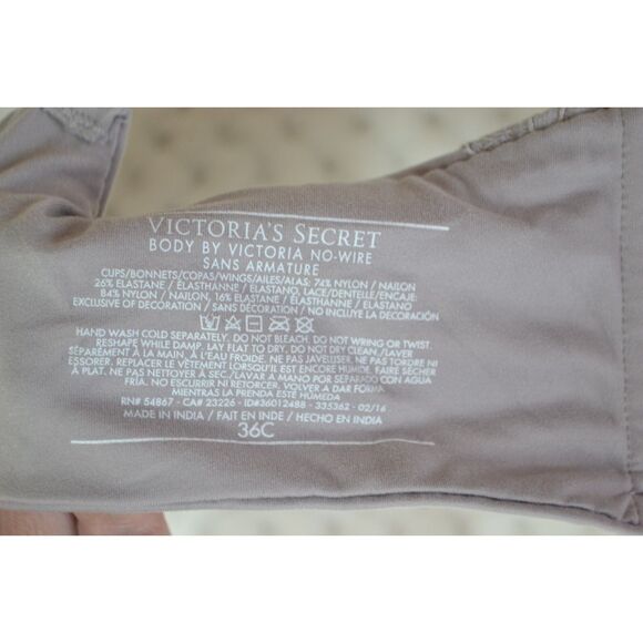 Victoria's Secret Women's 36C Body by Victoria Purple Wireless Padded Satin Bra - Picture 6 of 9